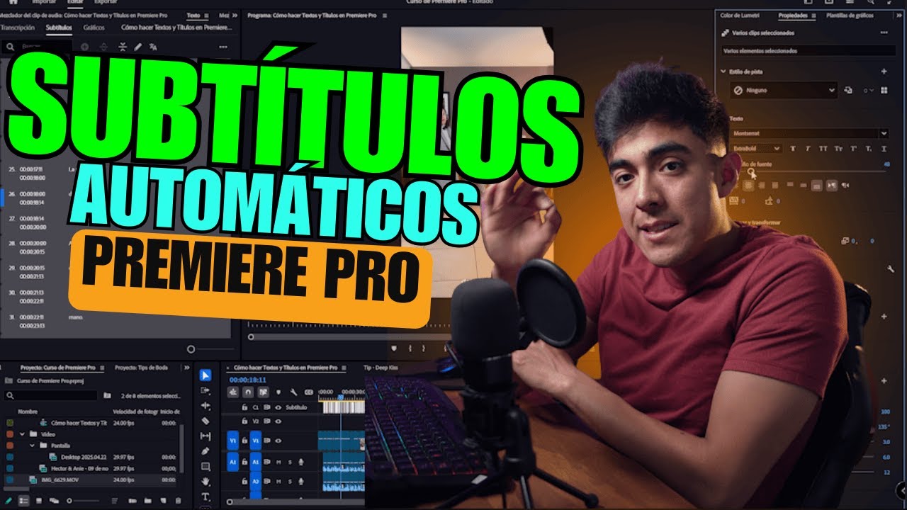 ➡️ Cómo Hacer Subtítulos AUTOMÁTICOS ✅ FÁCIL en Premiere Pro