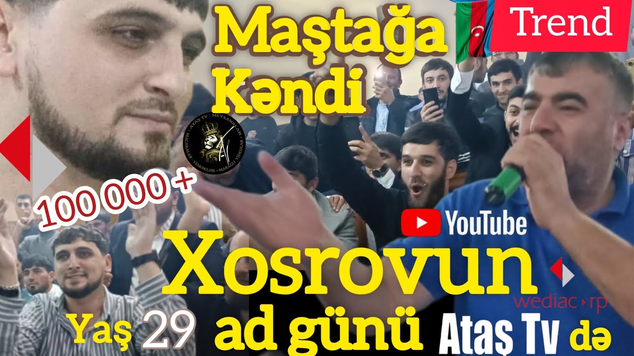 Ataş tv Xosrov Maştağalının d&uuml;nənki ad g&uuml;n&uuml;ndə. 2 ci qafiyədə Rəşad Dağlı əsəbləşdi. Qırğın deyişmə.