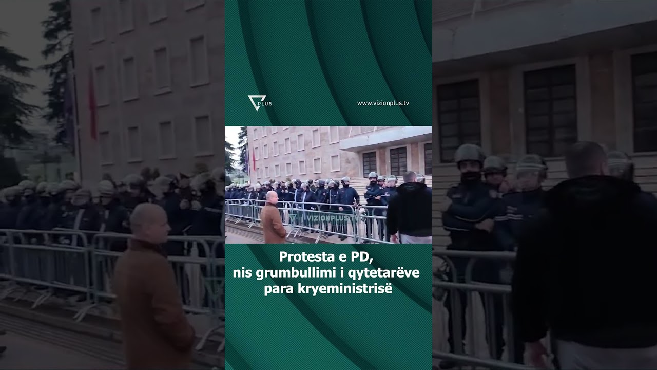 Protesta e PD, nis grumbullimi i qytetar&euml;ve para kryeministris&euml; - Vizion Plus