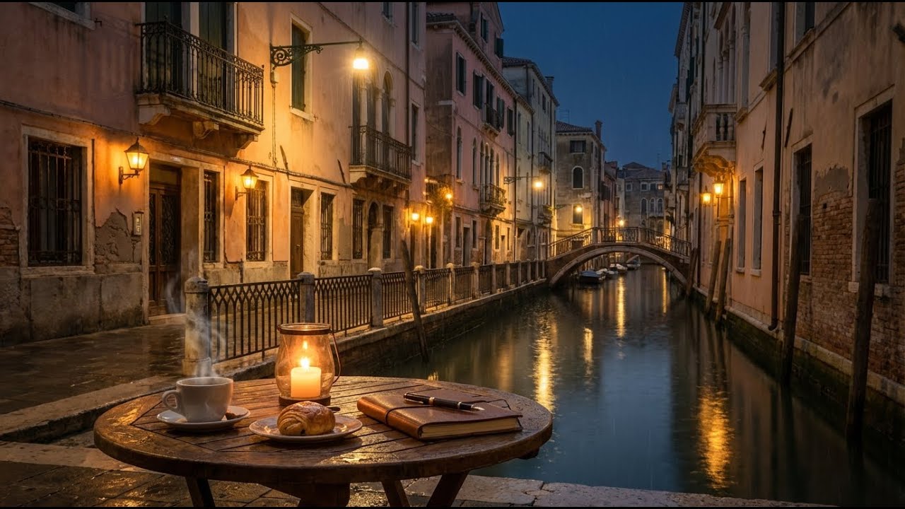 🎷 Rain Over a Venice Canal – Relaxing Midnight Jazz 🌙