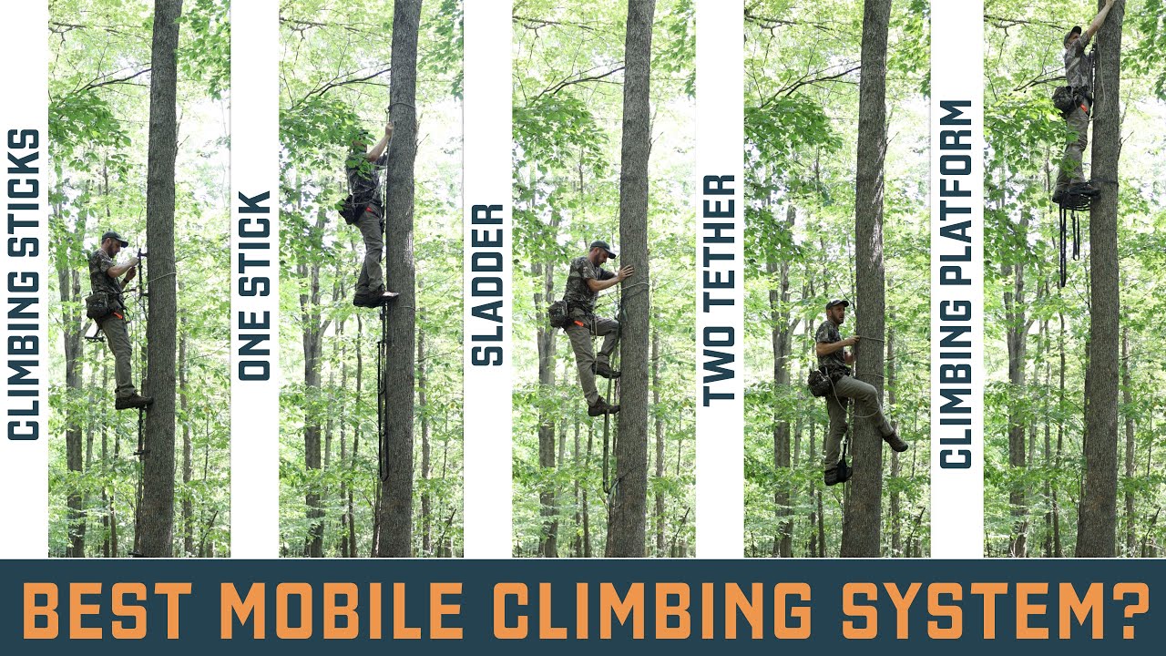 What is the best climbing method for mobile hunting?