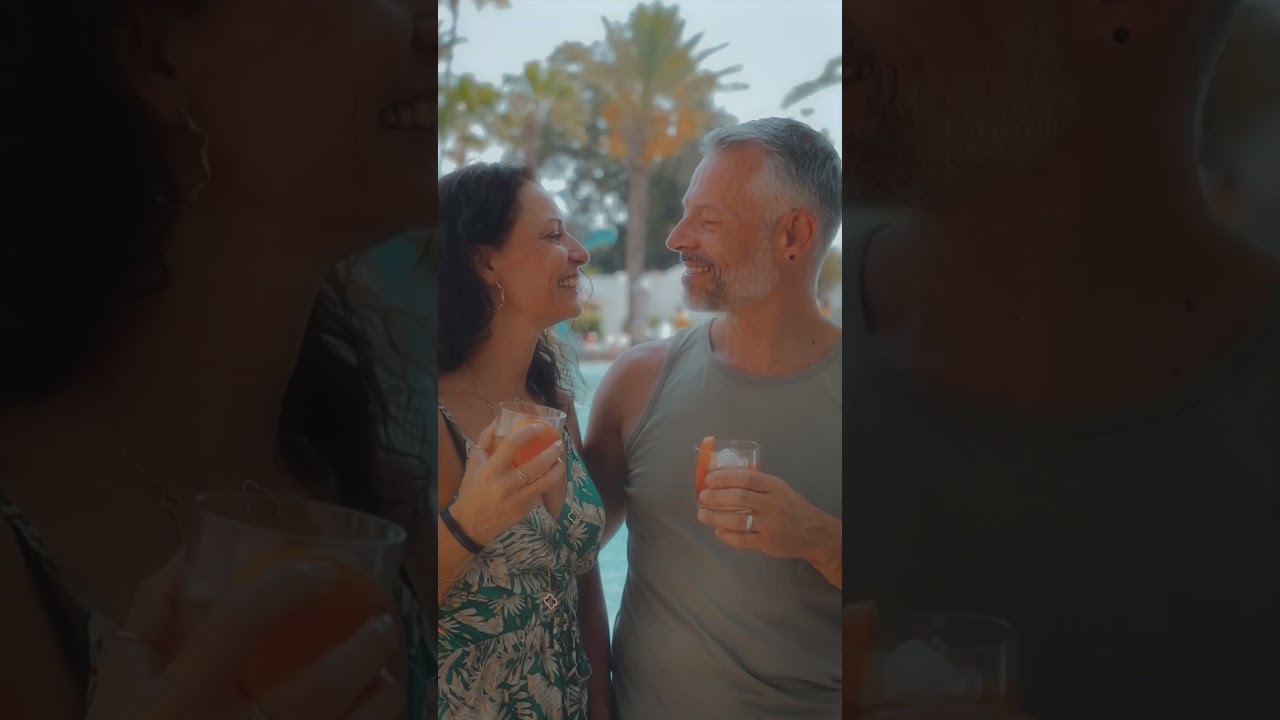 Cool drinks and sunny smiles by the pool bar