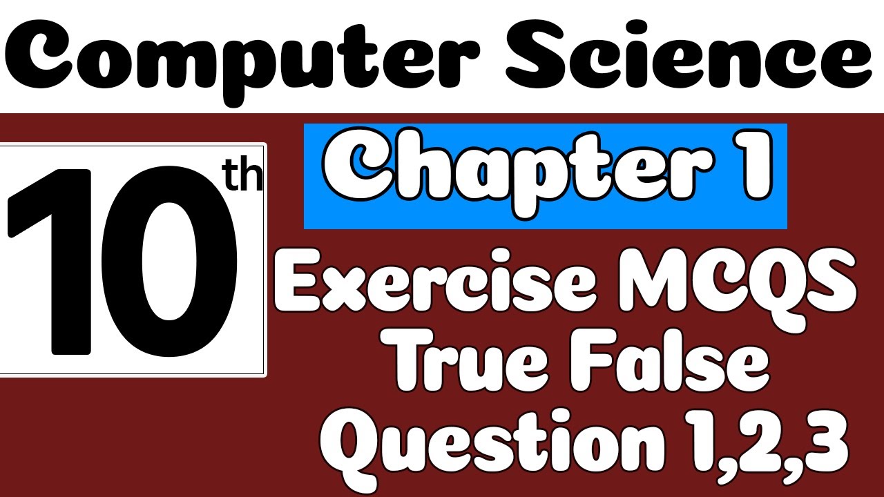 10th Class Computer Science Chapter 1 MCQs - Exercise Question - Class 10 Computer Chapter 1