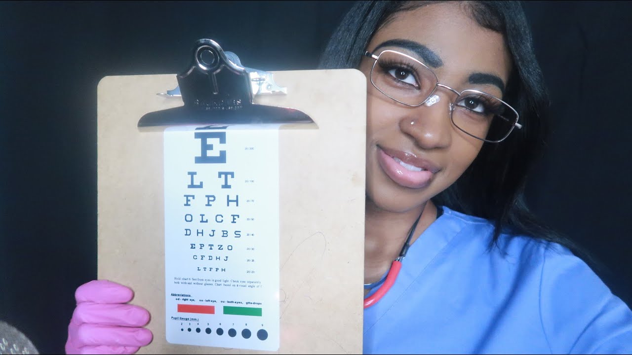 ASMR Doctor Eye Exam Roleplay - Latex Gloves, Writing Sounds, Light Trigger