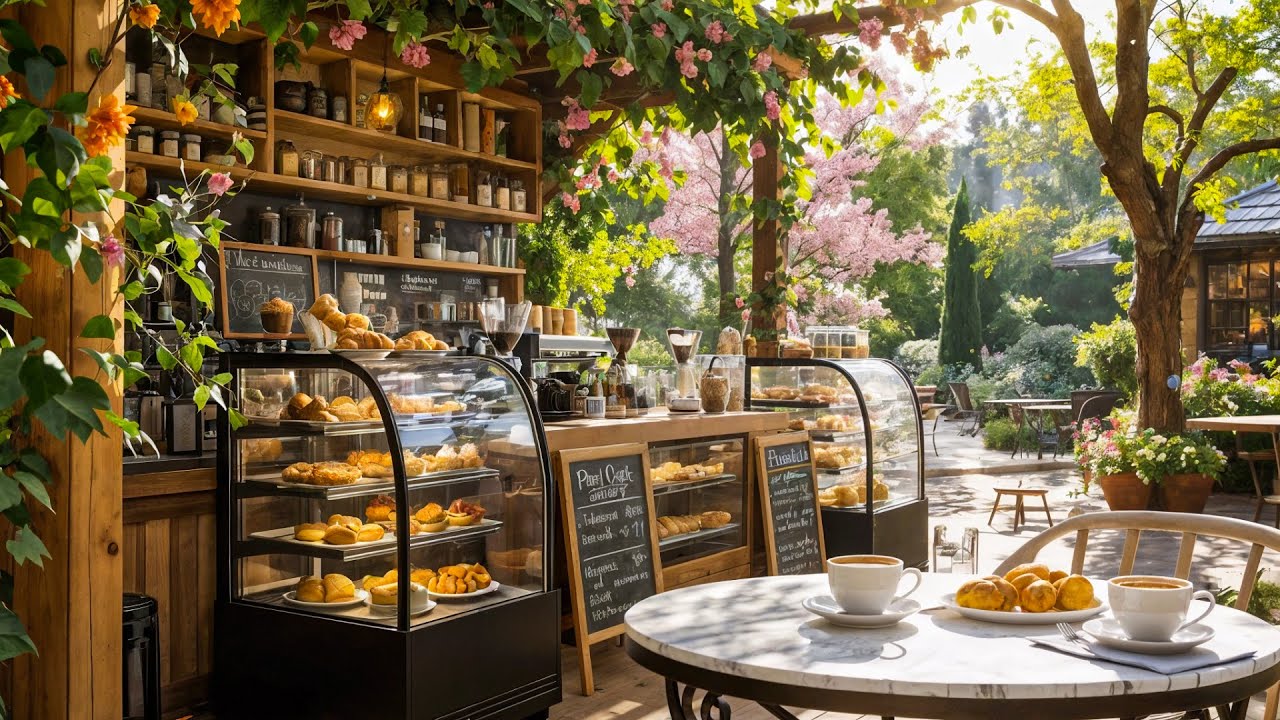 Sunlit Spring Café ☕ Soft Jazz Ambience for Calm Mornings, Focus & Relax