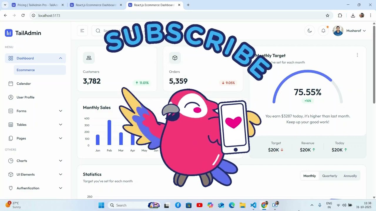 TailAdmin React Dashboard &mdash; Free Tailwind Admin Template Setup | Dashboard & UI with Ajay