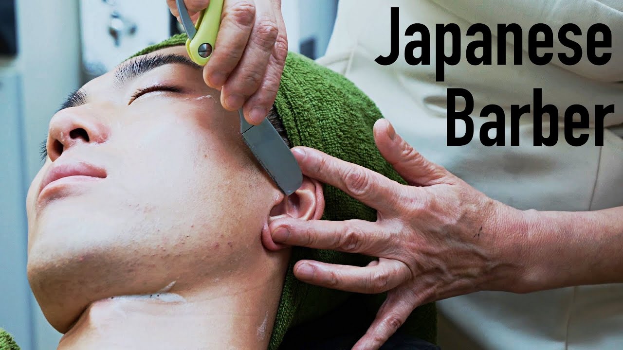 🇯🇵 Straight razor face shaving by a Japanese Women barber / No Talking / ASMR 🇯🇵