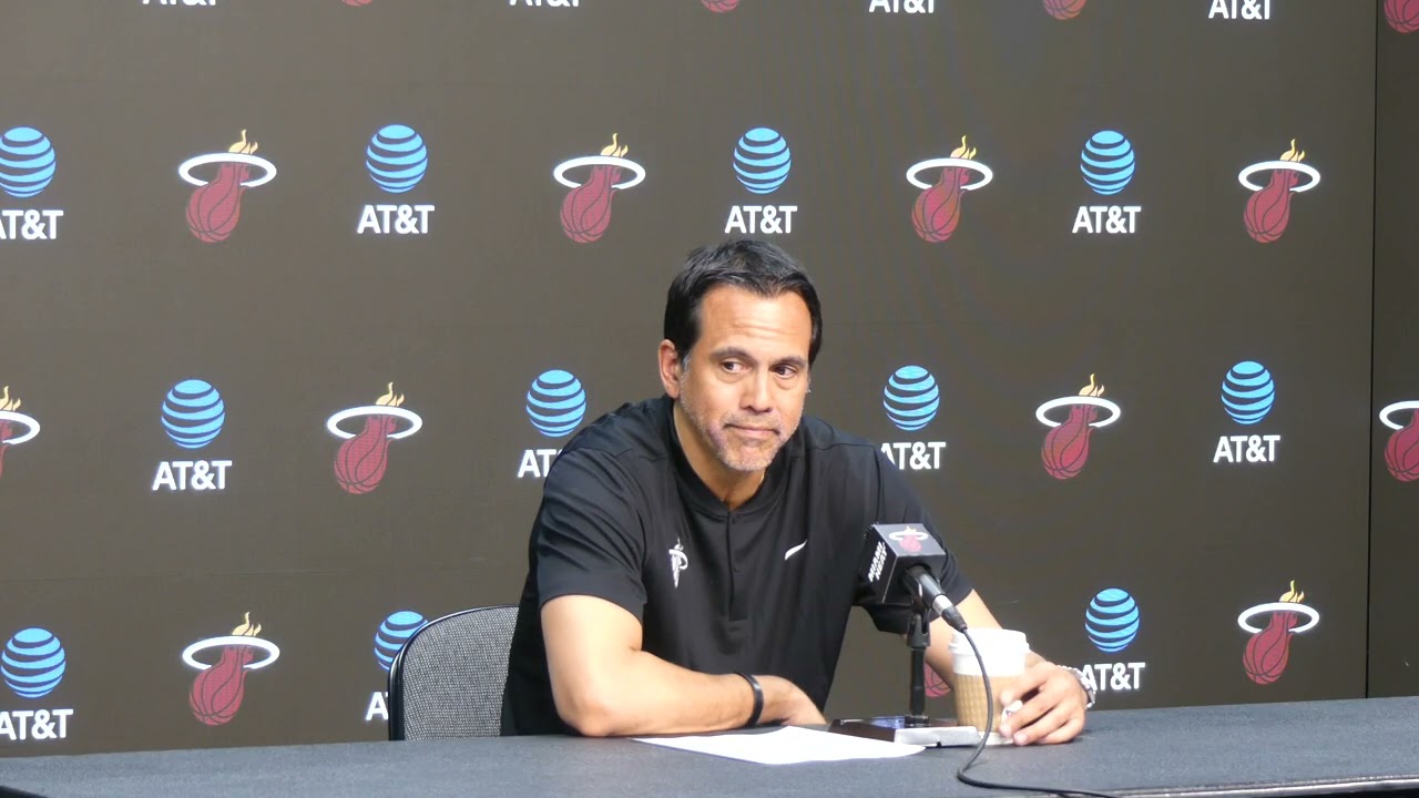 Erik Spoelstra Talks Miami Heat Win Over Nets, Tyler Herro Floaters, Bam Adebayo Rebounding Record