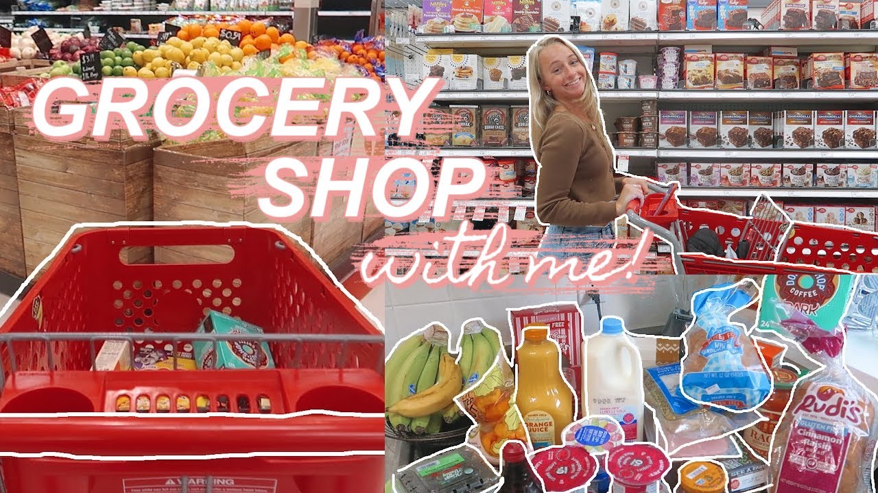 COLLEGE GROCERY SHOP WITH ME (TRADER JOES AND TARGET HAUL)
