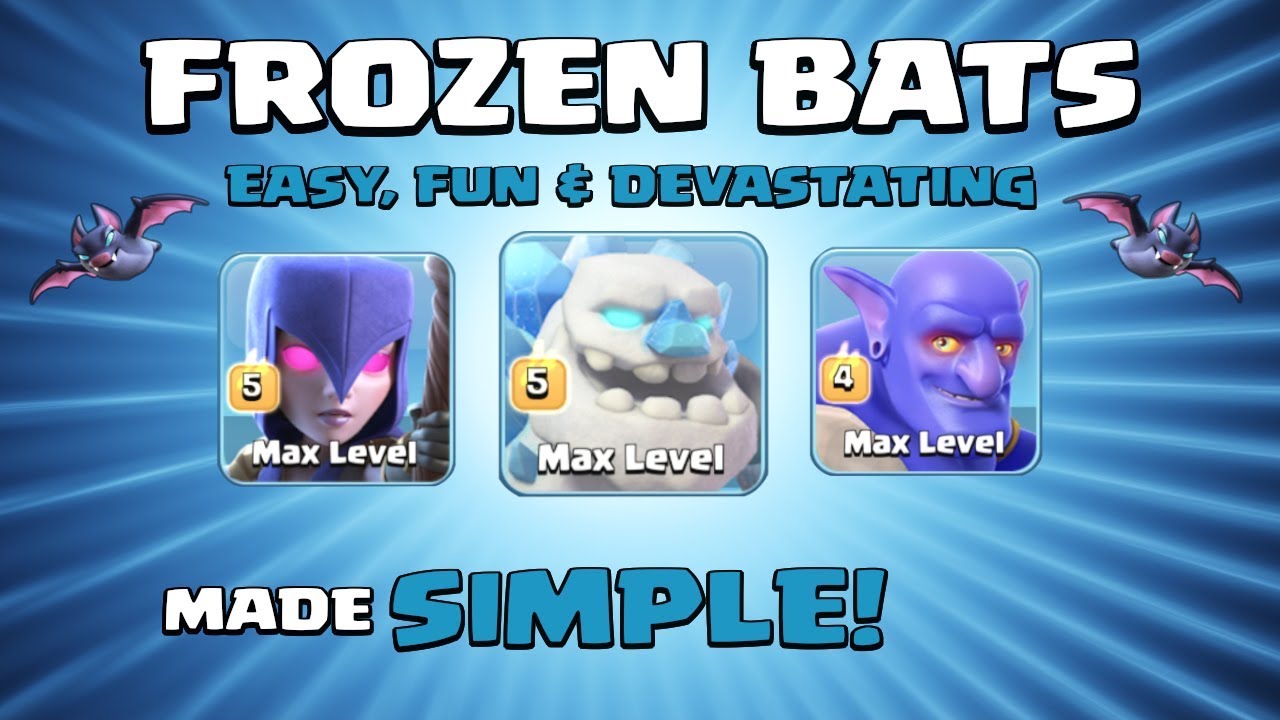*FROZEN BATS* FUN TH12 Attack Strategy - ICE SPAM = WIN - Clash of Clans - New Replays!