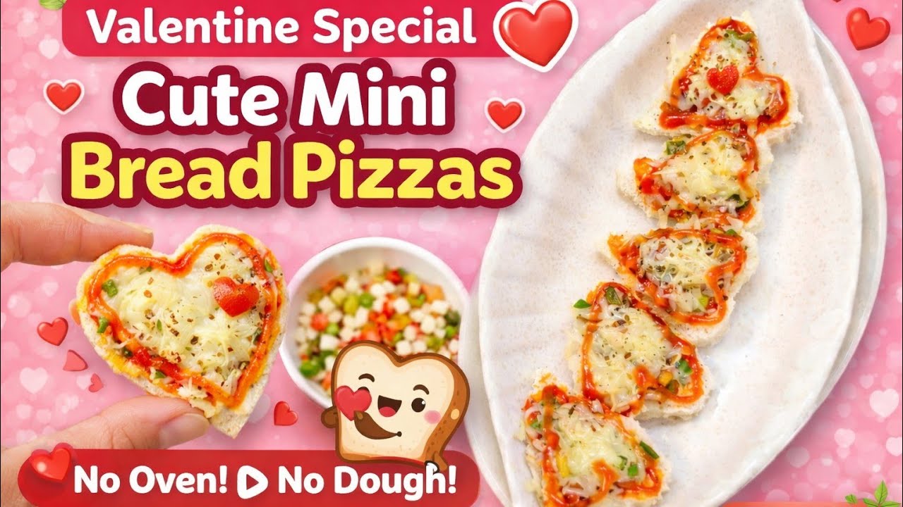 Valentine Special Mini Heart Pizza ❤️ |झटपट आणि टेस्टी!