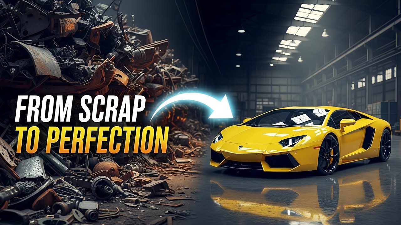 From Scrap to Perfection | Building a Yellow Lamborghini from Factory Waste | AI Technology Exposed