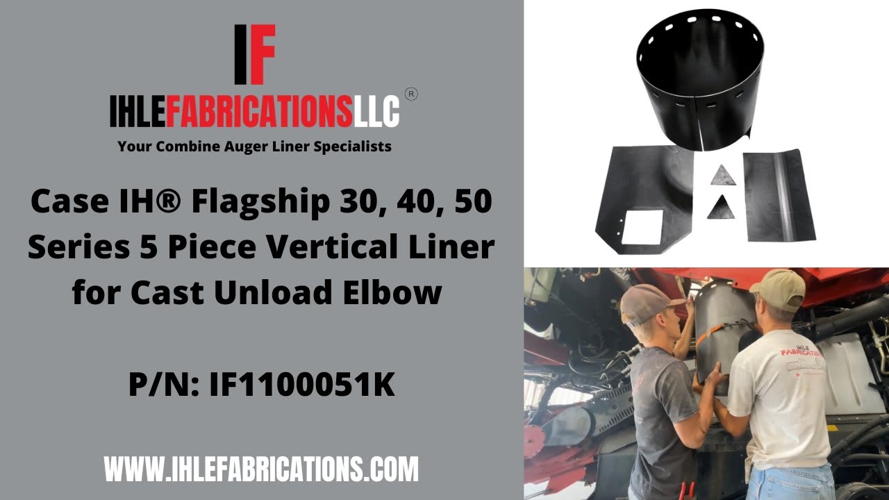 Ihle Fabrications – Case IH Flagship 30, 40, 50 Series 5 Piece Vertical Liner for Cast Unload Elbow