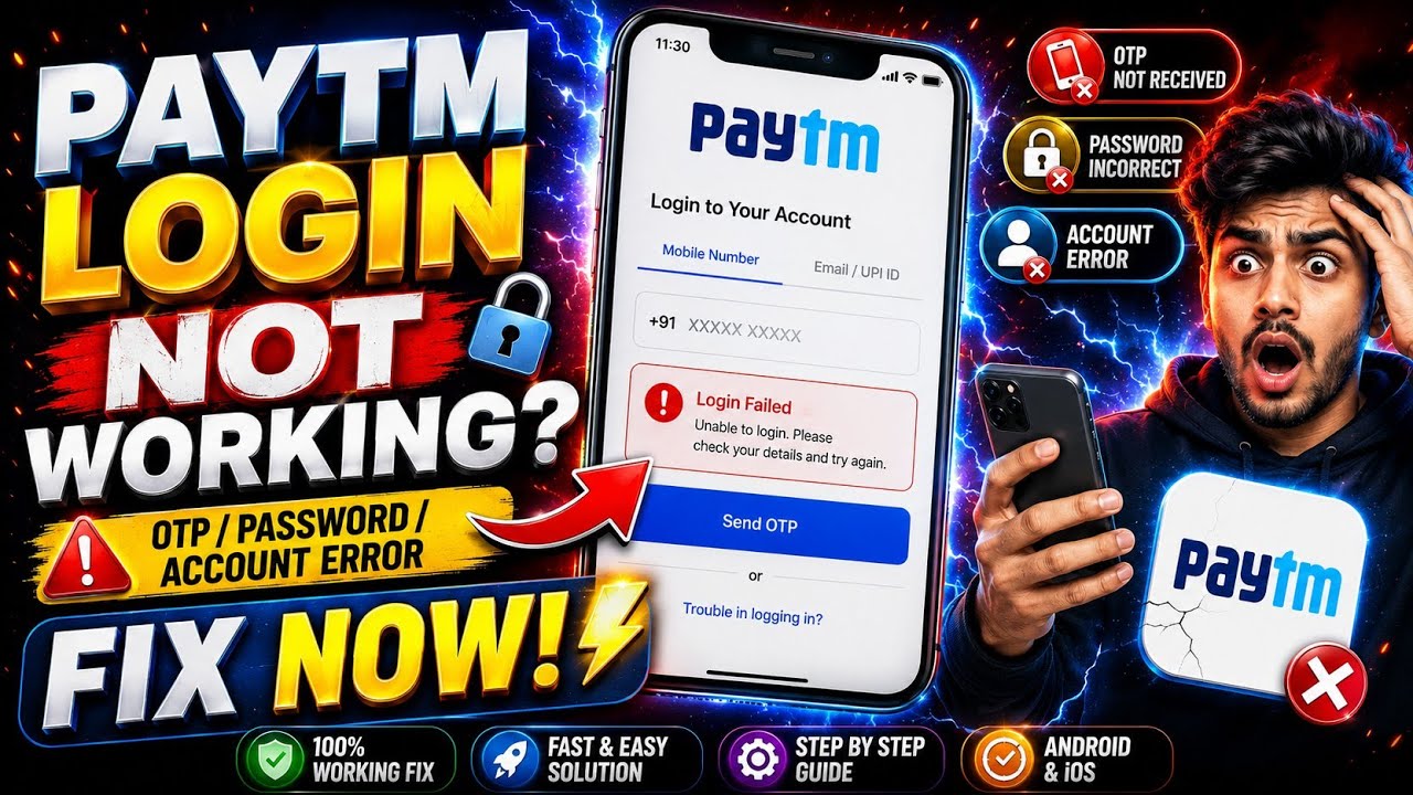 Paytm App Login Not Working? OTP / Password / Account Error | Paytm Login Problem Fix (Android/iOS)