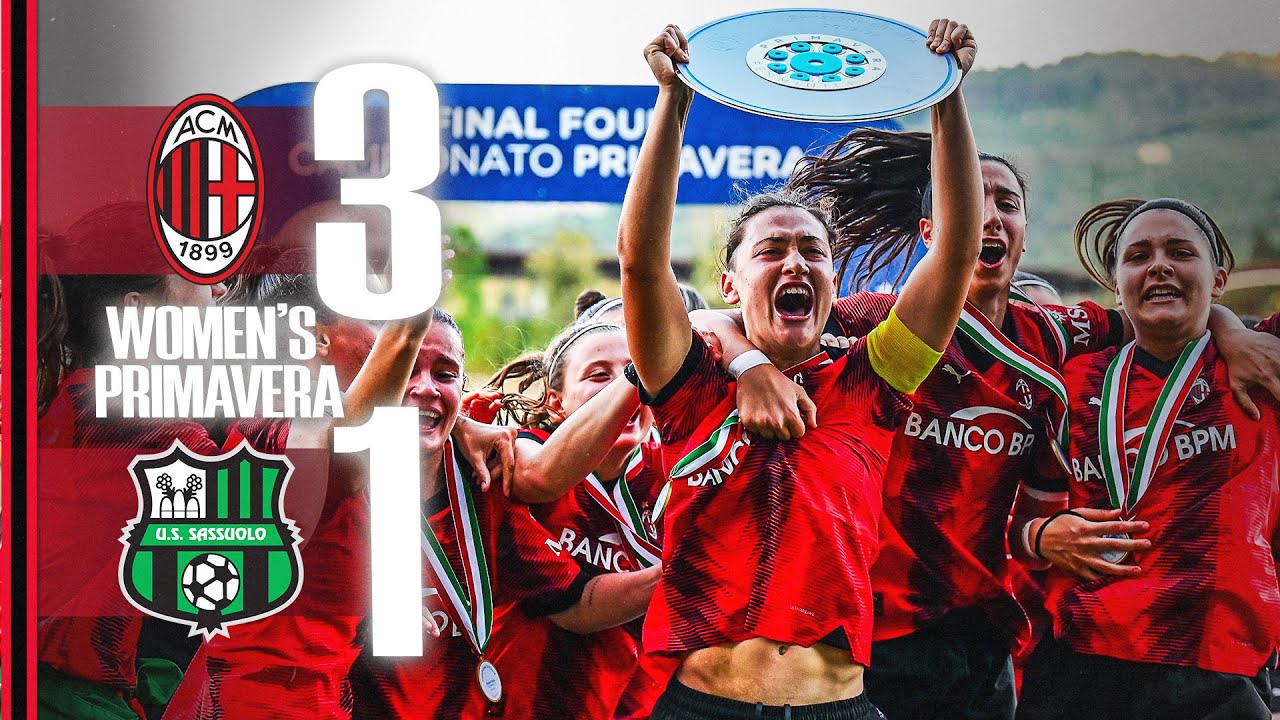 𝐔𝟏𝟗 𝐖𝐎𝐌𝐄𝐍’𝐒 𝐂𝐇𝐀𝐌𝐏𝐈𝐎𝐍𝐒! 🇮🇹🏆❤️🖤 | AC Milan 3-1 Sassuolo (AET) | Highlights Women's Primavera
