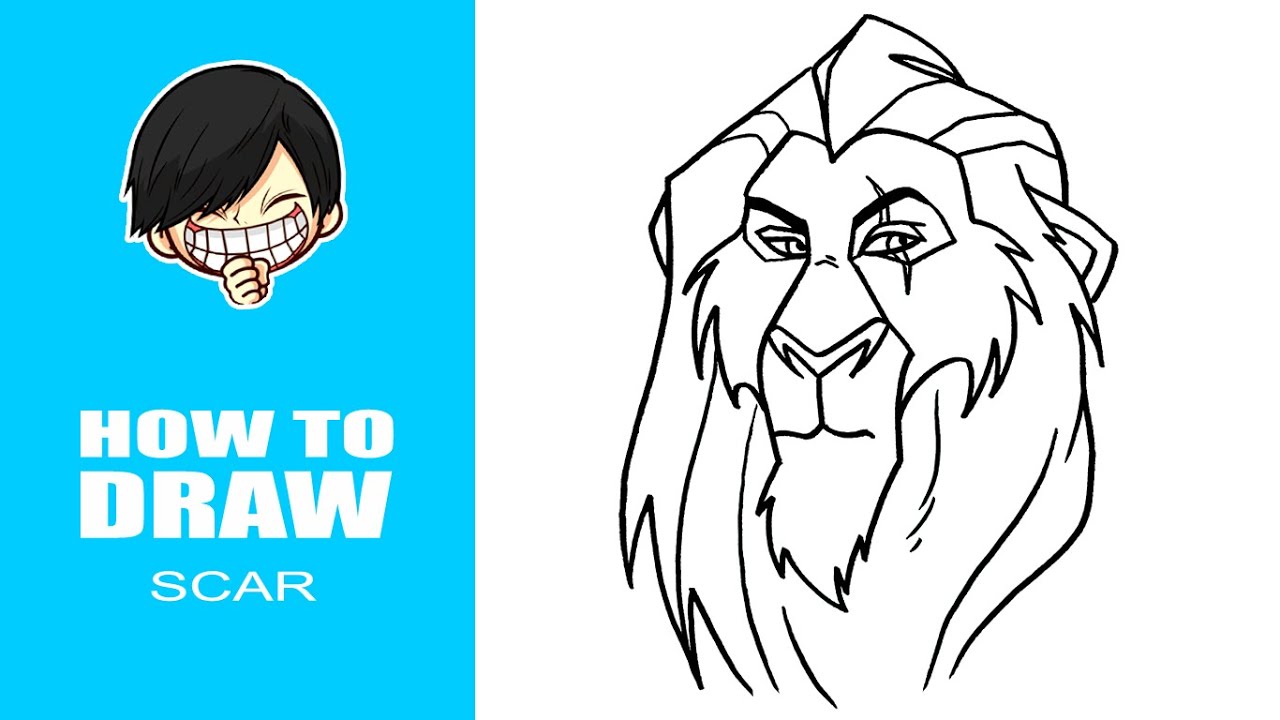 How to draw Scar from The Lion King step by step