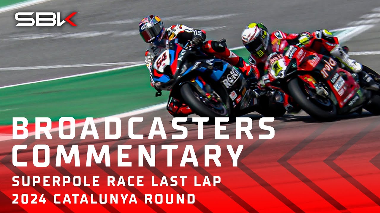 WorldSBK broadcasters react to last-lap Superpole Race fight in Barcelona 📣  | 2024 #CatalanWorldSBK