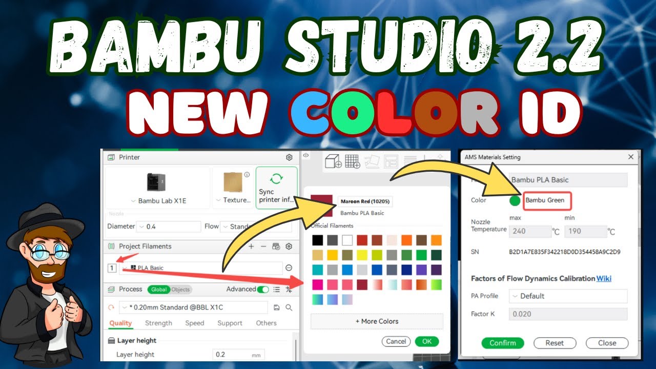 Bambu Studio 2.2: NEW Filament Color Identification System for EASY RFID Identification