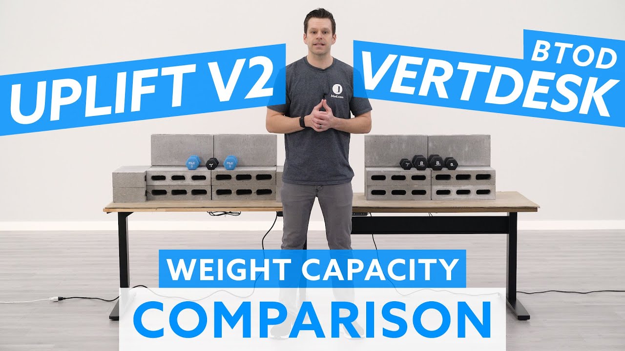 Uplift v2 vs. BTOD VertDesk v3 Standing Desk Weight Capacity Comparison