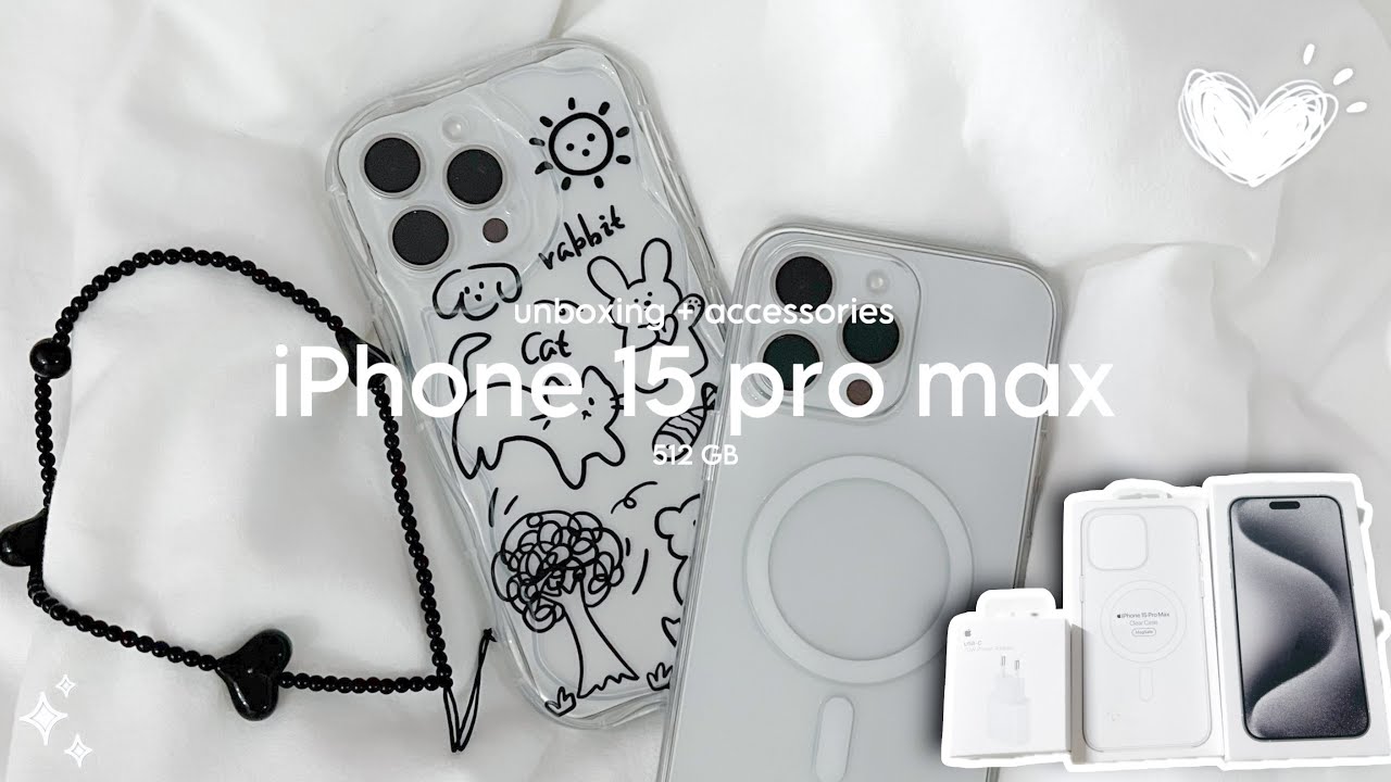 iPhone 15 pro max (white 512 GB) unboxing + accessories
