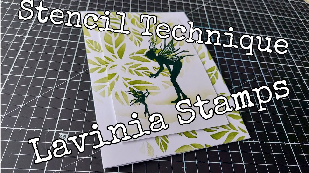Fast, Easy, Enjoyable handmade Card, with Lavinia Stamps and Stencilled background.