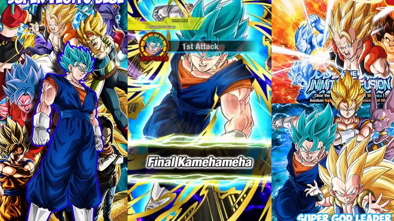 Super God Leader Vegito Blue Team vs Gogeta - Dragon Ball Z Dokkan Battle - [4D]