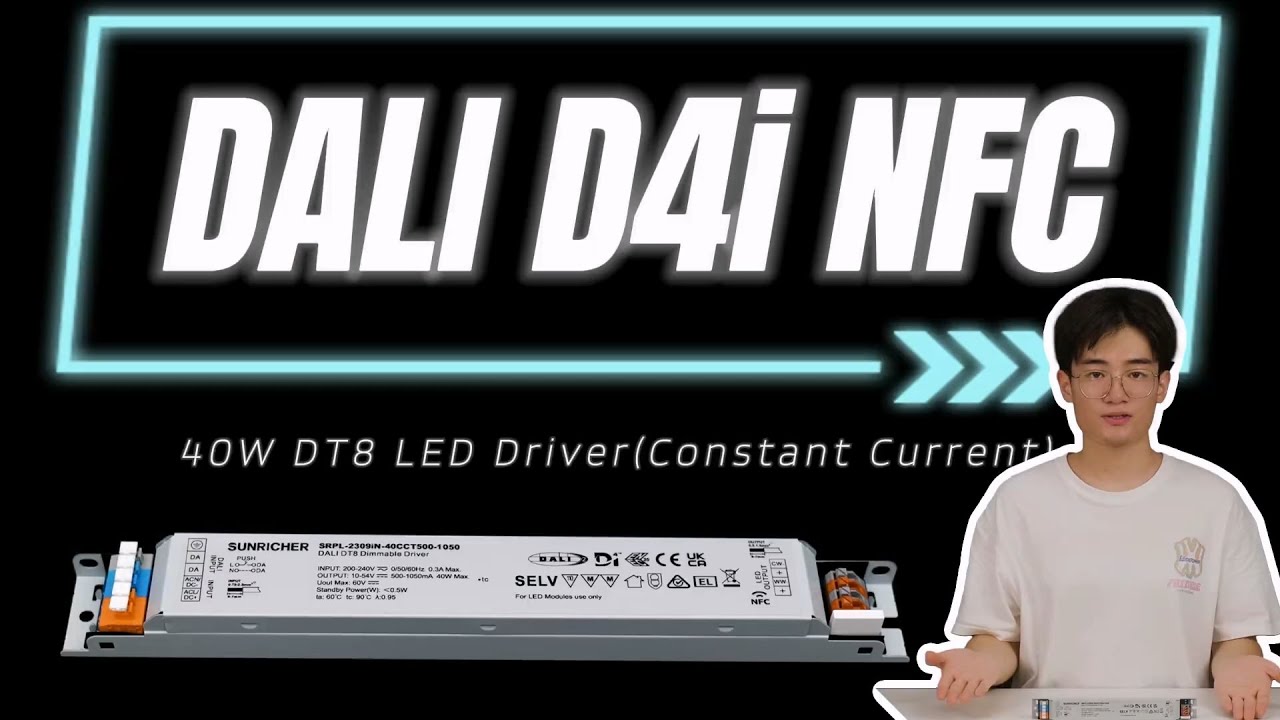 Введение в драйвер светодиодного светильника DALI D4i DT8 NFC мощностью 40 Вт_SRPL-2309iN-40CCT50...