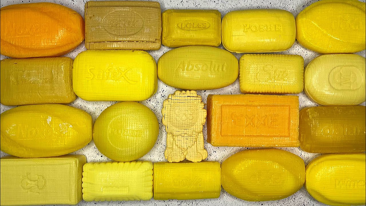 Yellow Soap Cubes! Asmr Soap Cutting. Relaxing Sounds. Carving soap. Satisfying ASMR Video.