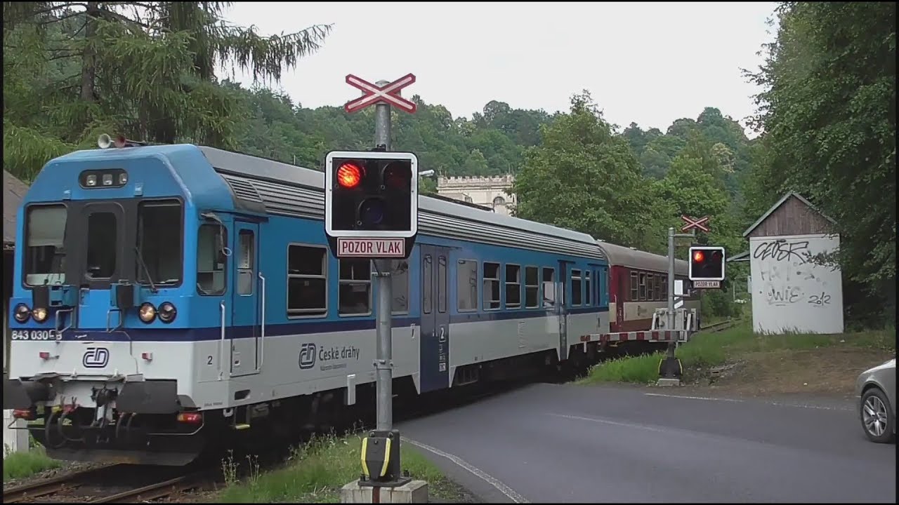 Železniční přejezd/Rail crossing Benešov n.Ploučnicí #2 (AŽD 97) - 7.8.2017 [FullHD]