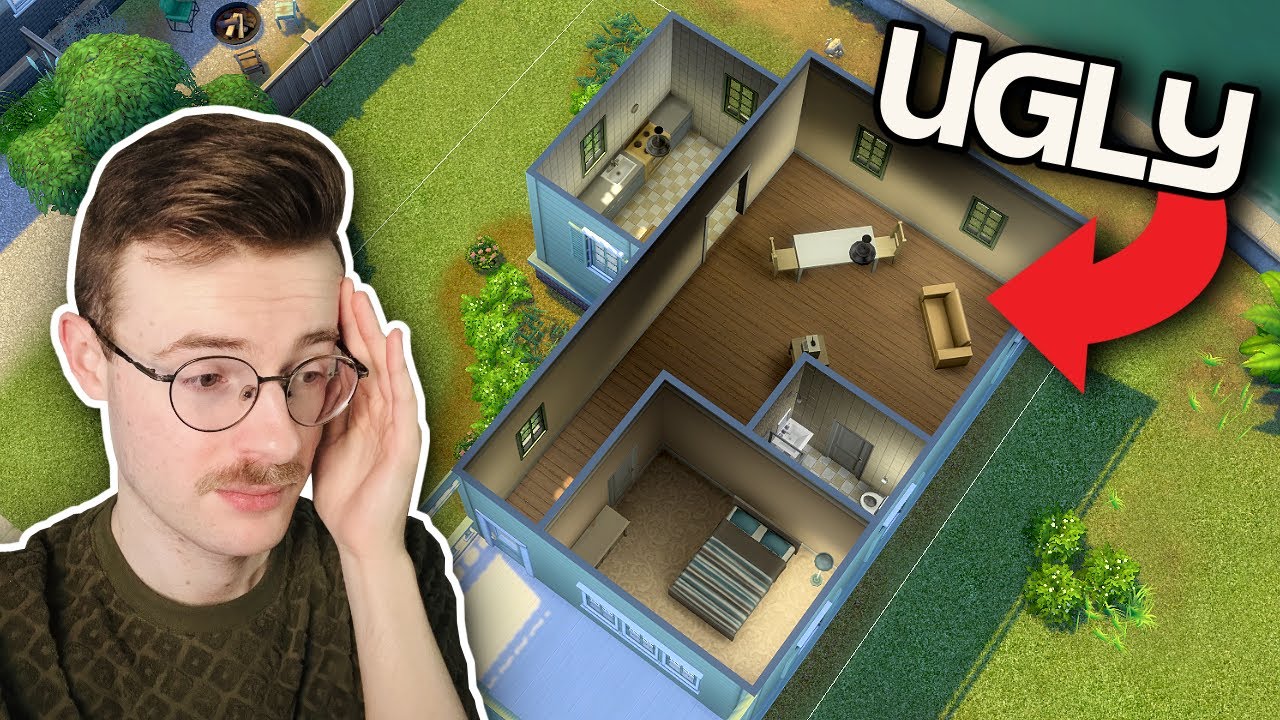 transforming an UGLY EA starter home in The Sims 4