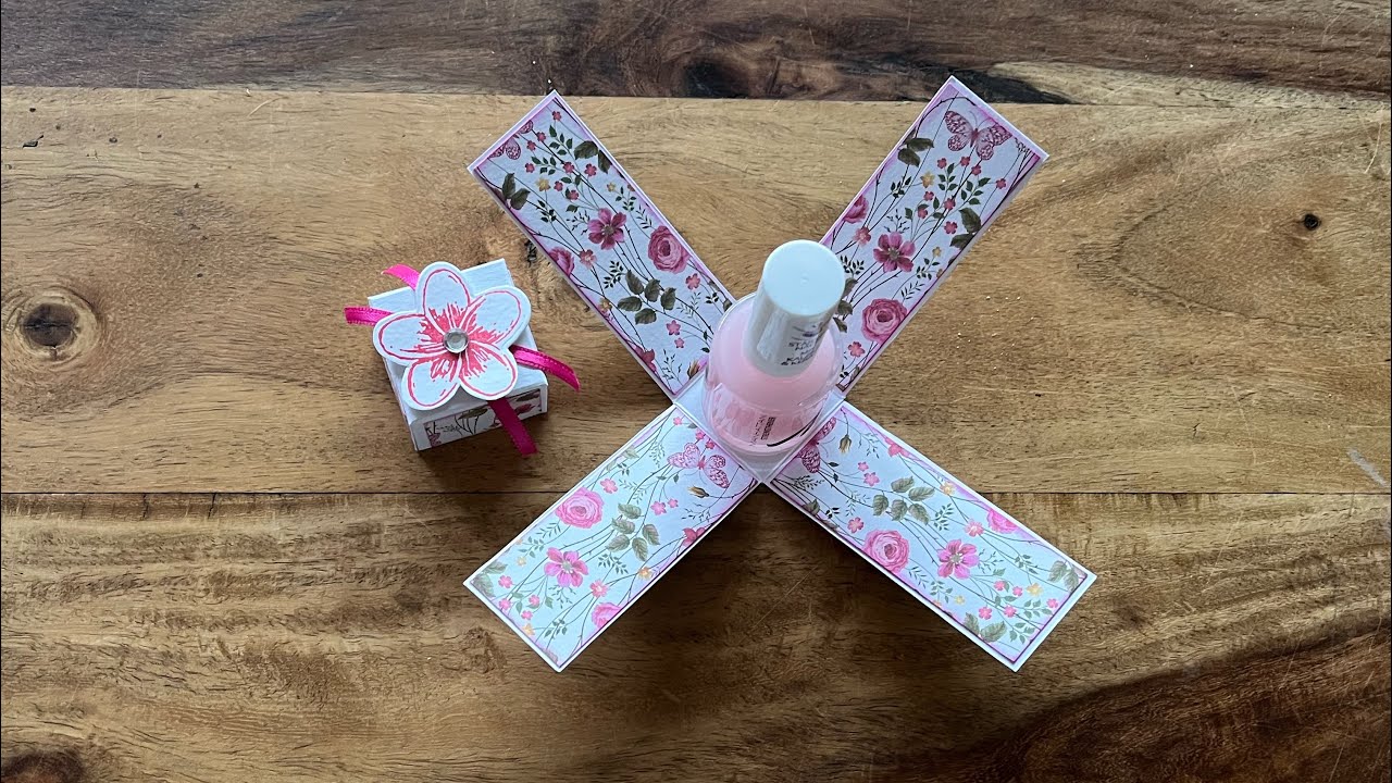 💅 #Nagelackverpackung basteln #mini explosionsbox für Nagellack #Verpackung für Nagellack basteln💅