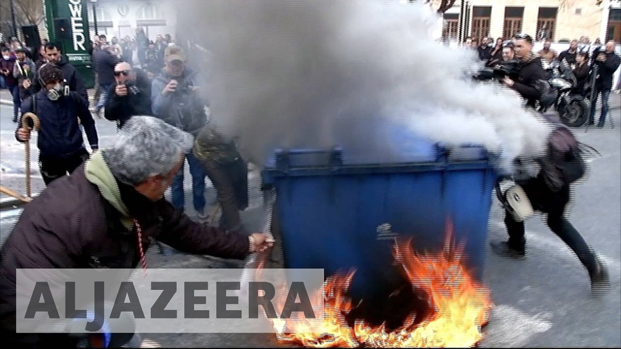 Riots in Greece as farmers protest austerity cuts