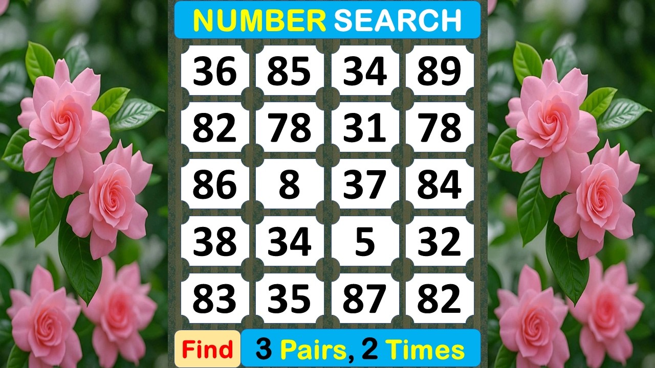 Number Search: Number Finding Games Stimulate Brain Exercises. #braingame #memory #puzzle #quiz-#403