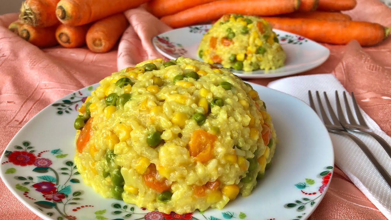 Рецепт: Ризотто с овощами.