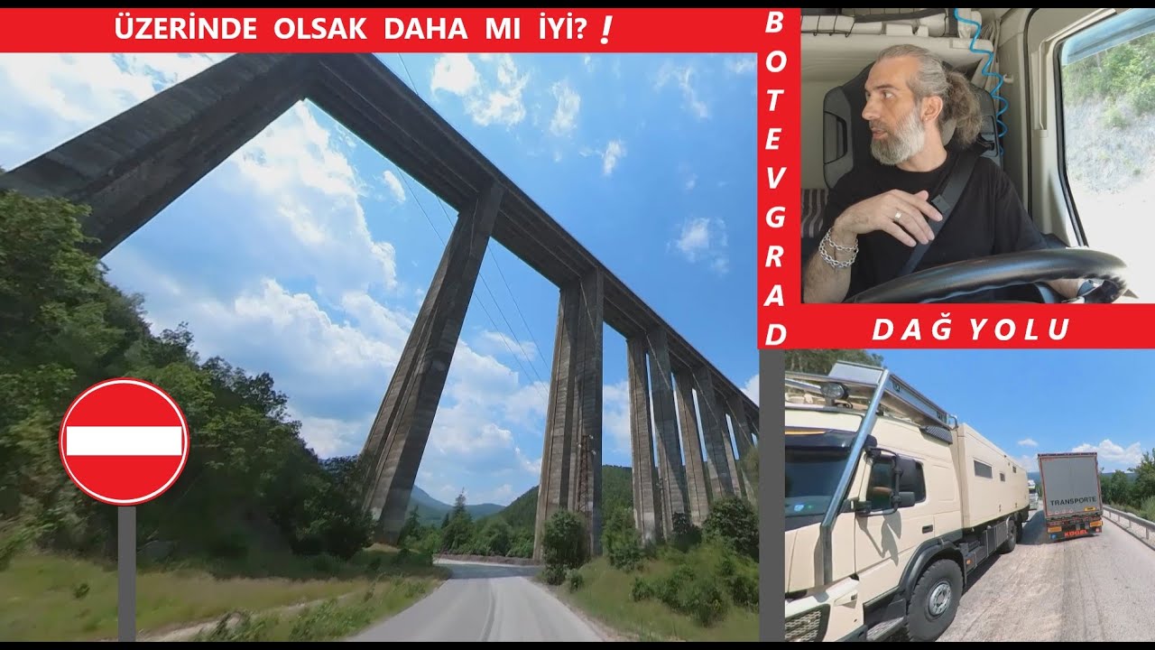 Botevgrad Dağ Yolunda Tır Konvoyu - Viyadüklerin Altı