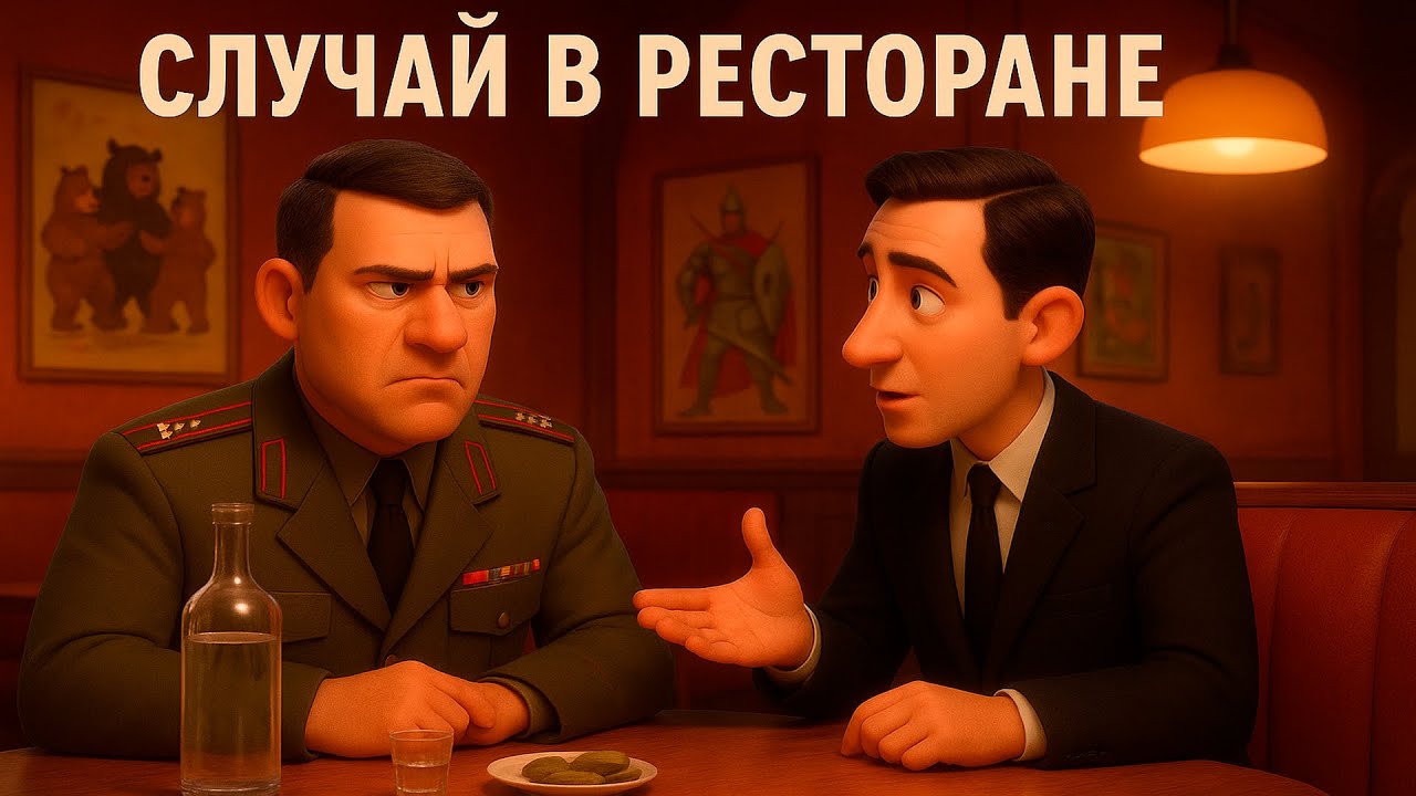 Мультфильм по песне В.С.Высоцкого «Случай в ресторане» (Incident in the Restaurant)