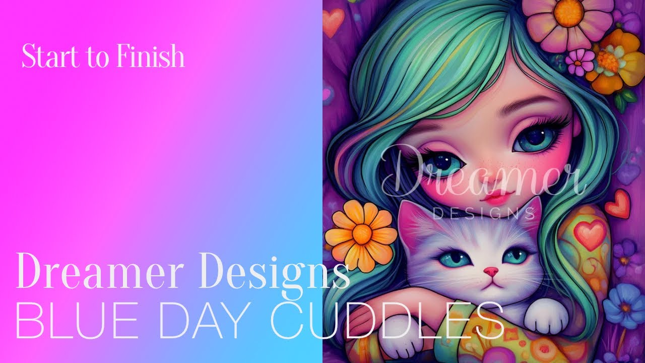 Blue Day Cuddles 💙 | Diamond Painting Start to Finish | Dreamer Designs
