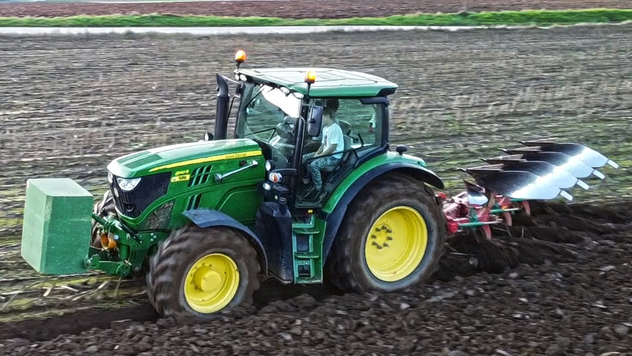 Ploughing  | John Deere 6140R & 4 furrow Kverneland  | Pflügen