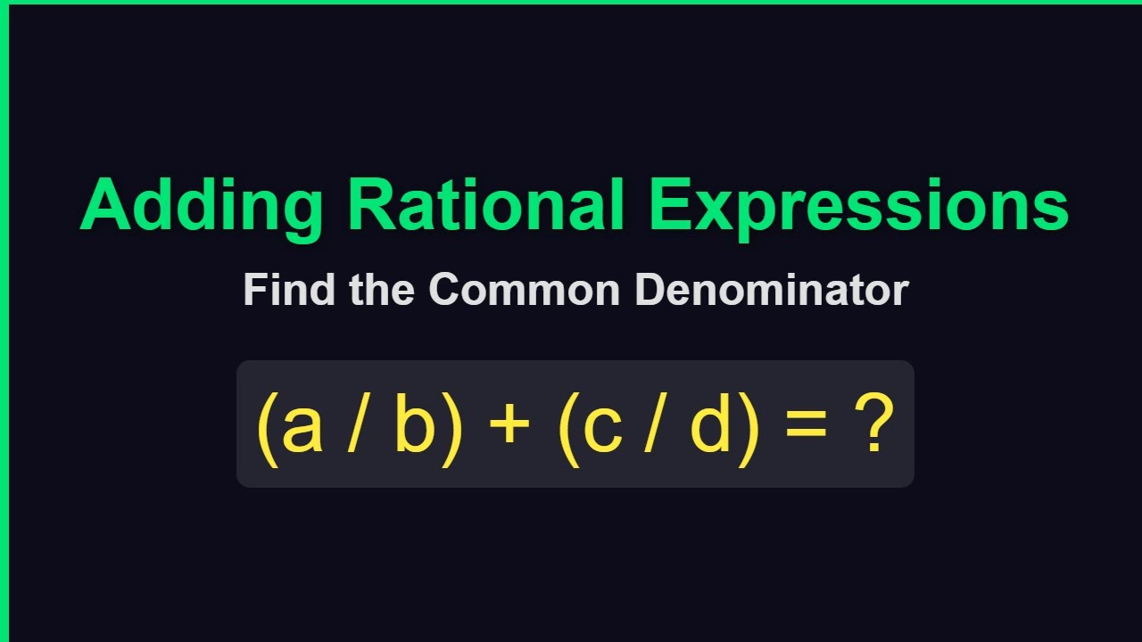 How to Add Rational Expressions with Common Denominators | Algebra Basics