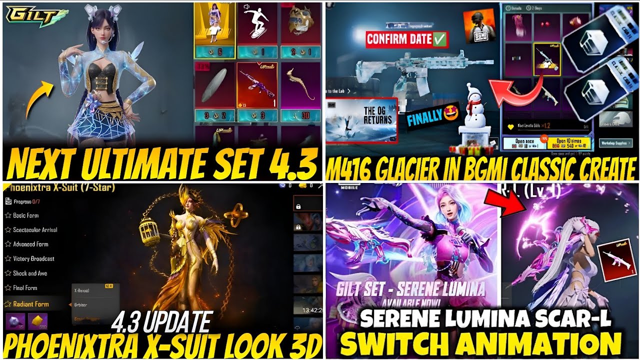 🔴NEXT ULTIMATE SET BGMI 4.3😍| NEW X-SUIT RELEASE DATE & BLOOD REVEN PUBGM | M416🥶GLACIER RETURN BGMI