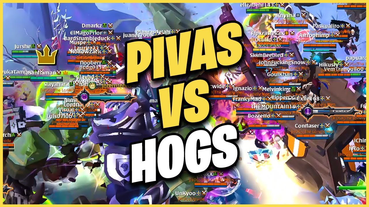 PIVAS + IFURES VS 50% HOGS - ALBION ONLINE | DEF TANK POV