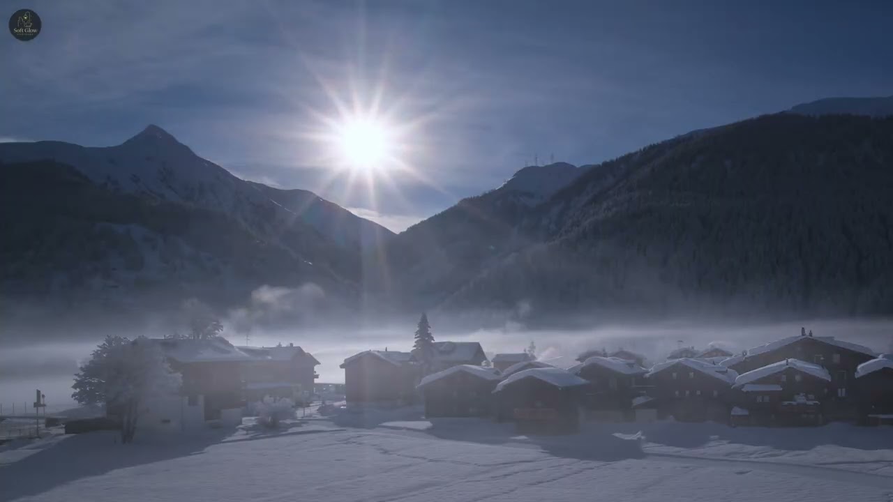 Peaceful Winter Morning in a Misty Village ❄️☀️ Relaxing Piano Music & Warm Sunlight for Study, Work