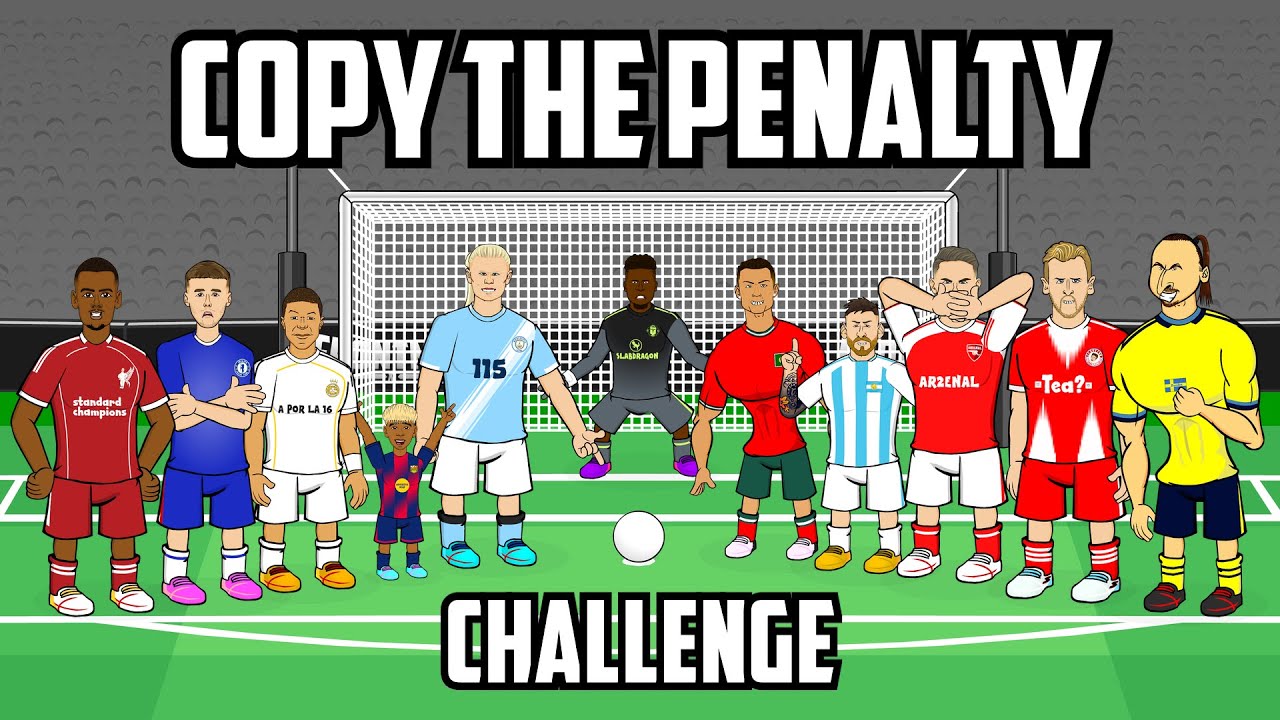 COPY THE PENALTY CHALLENGE😂 Feat Haaland Yamal Ronaldo & Messi Frontmen 9.4
