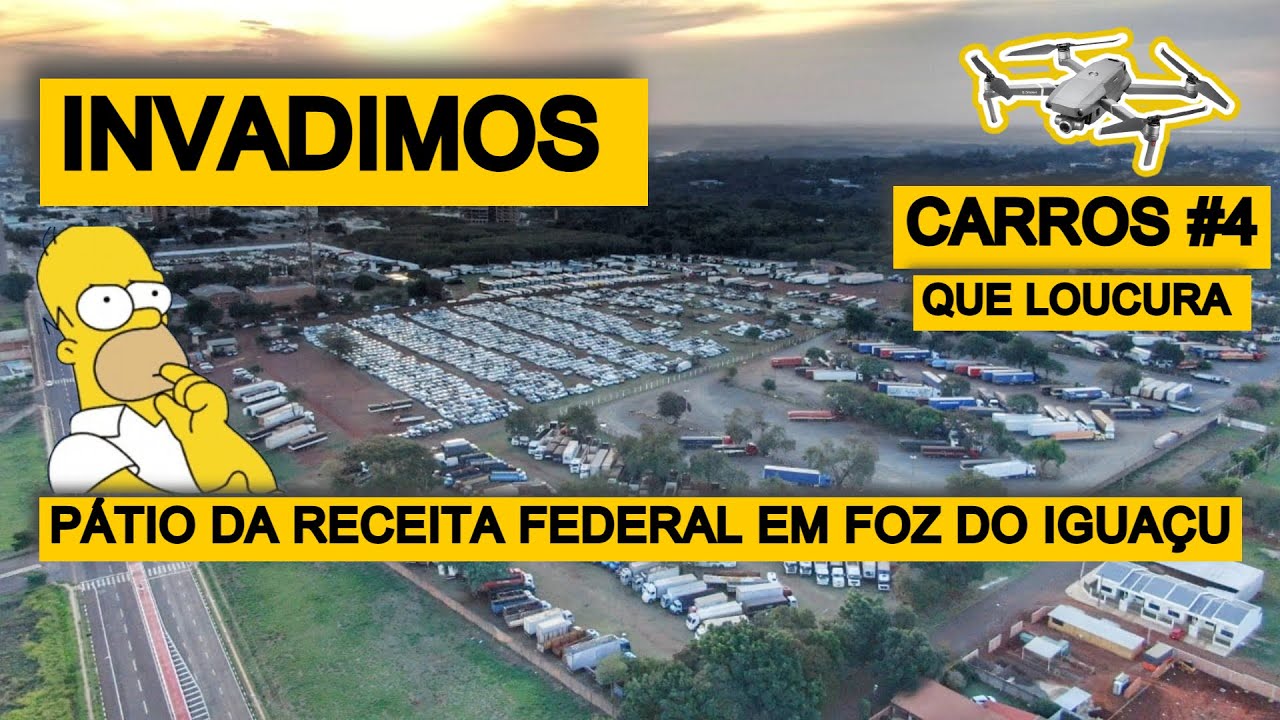 DRONE flagra PATIO DA RECEITA FEDERAL EM FOZ DO IGUAÇU  #CARROS 4