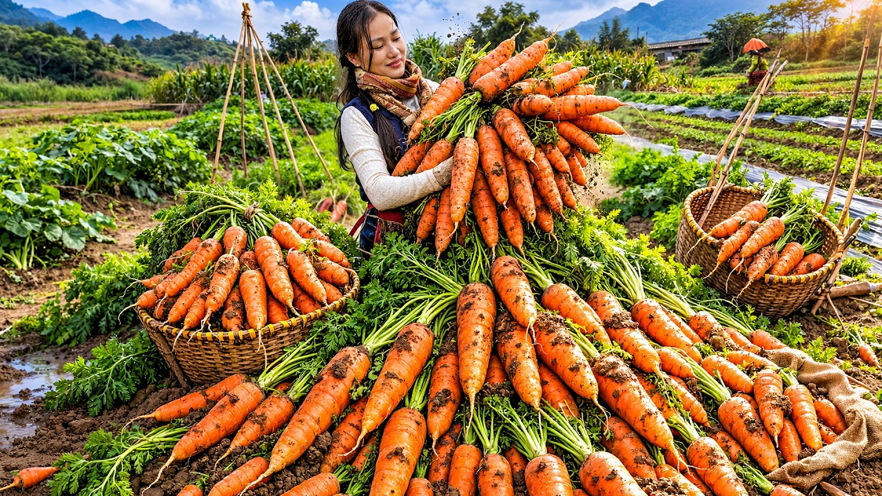 Harvesting Fresh Carrots & Making Homemade Jam | Selling at the Local Market