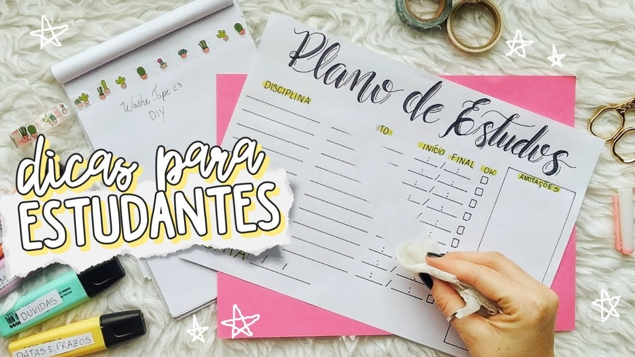 DIY, DICAS E TRUQUES PARA ALUNOS: PLANNER DE ESTUDOS APAGÁVEL, WASHI TAPE E +