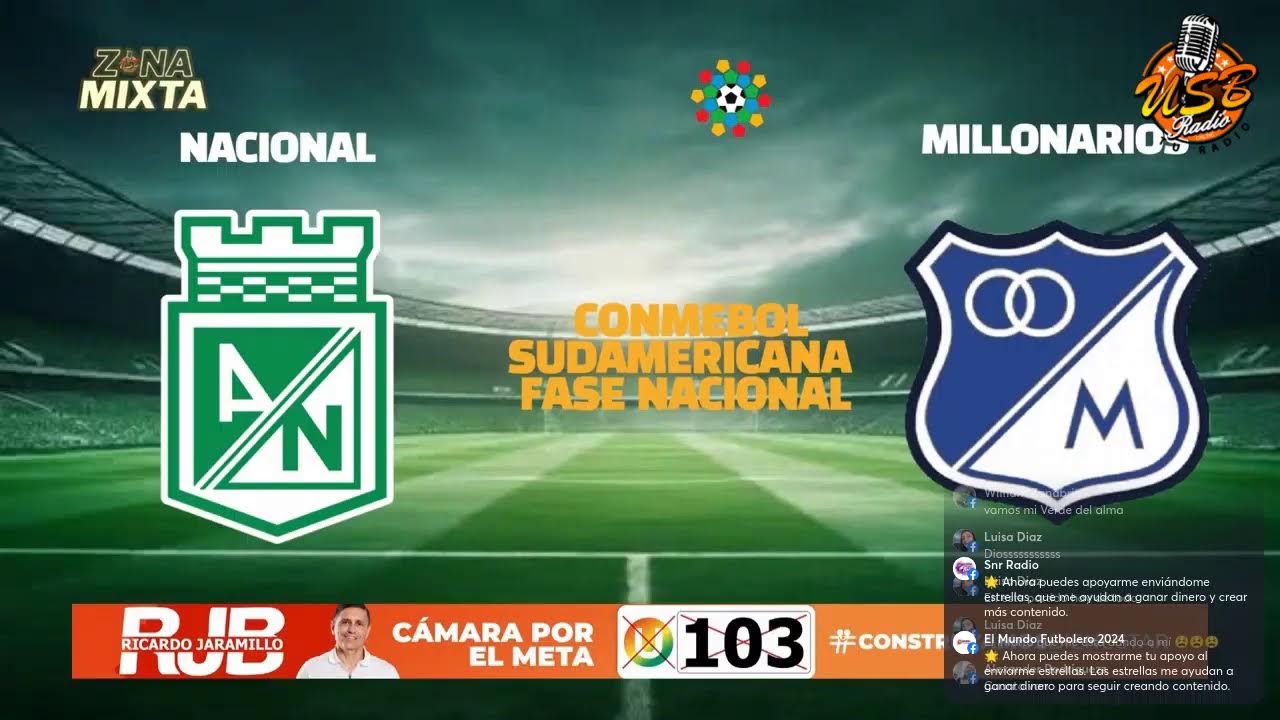 NACIONAL VS MILLONARIOS // CONMEBOL SUDAMERICANA FASE NACIONAL
