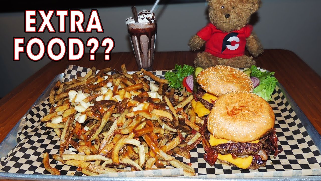 Man vs Food Toronto STACK Burger Challenge w/ Poutine!!