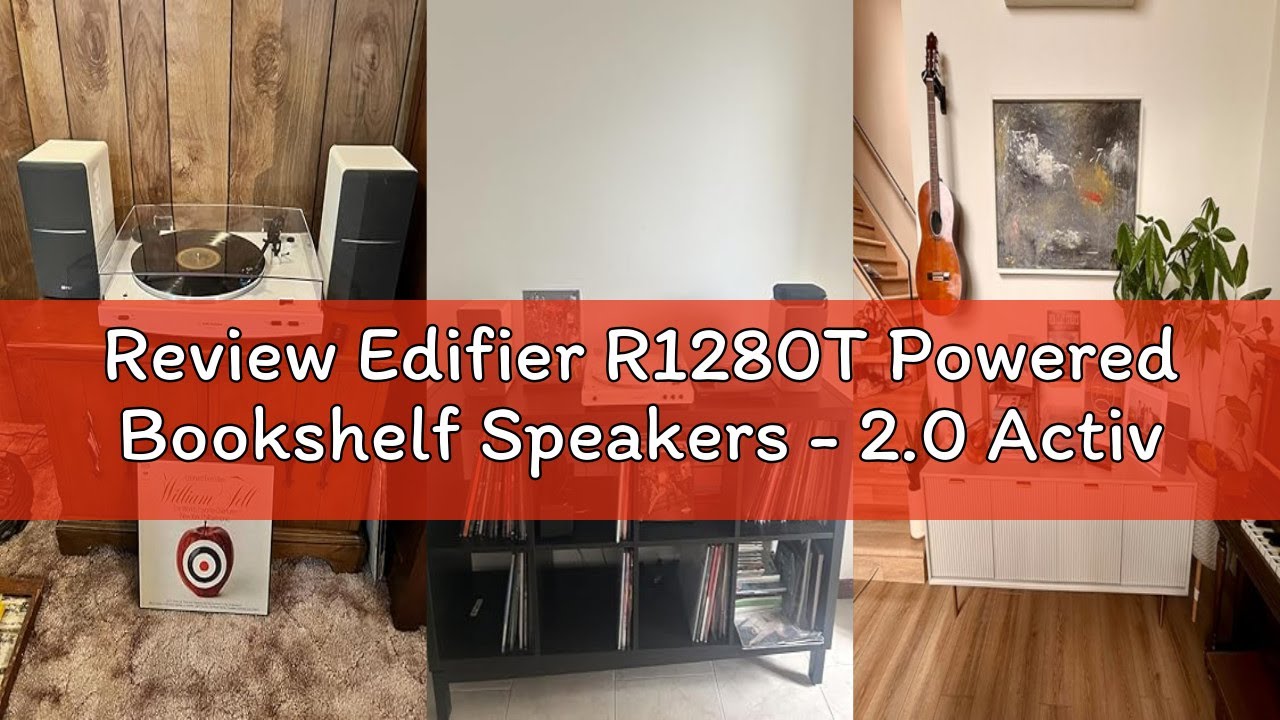 Review Edifier R1280T Powered Bookshelf Speakers - 2.0 Active Near Field Studio Monitor Speaker - Bl