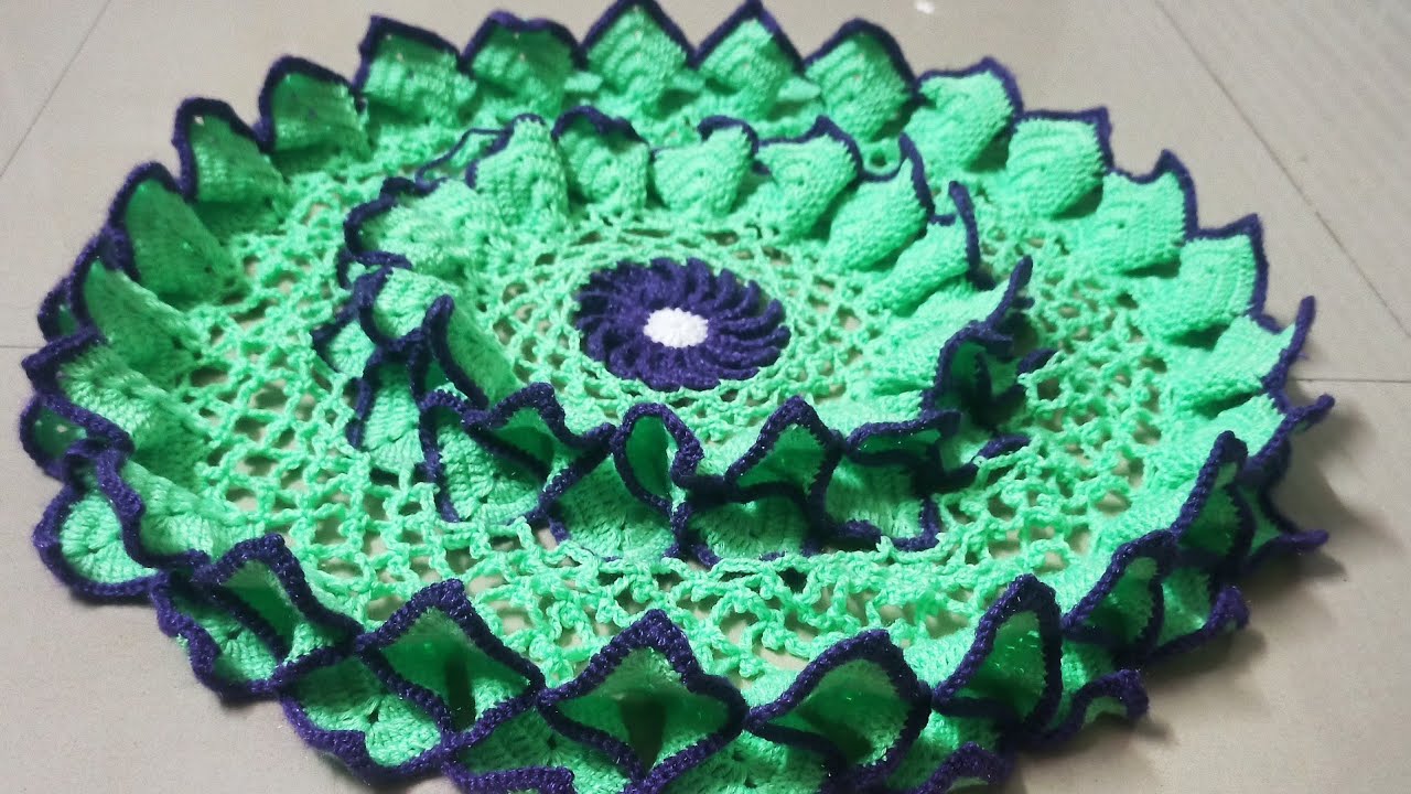 Double Layer Lotus Doily Crochet Art Final Part - 2 #crochethook #crochet #crochetart #wool #design